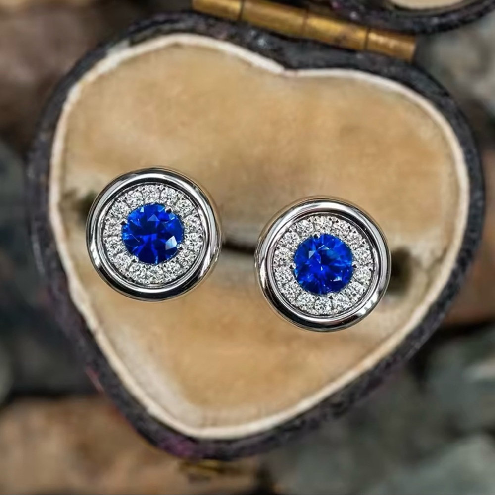 Everyday 925 Sterling Silver Blue Zircon Studded Earring